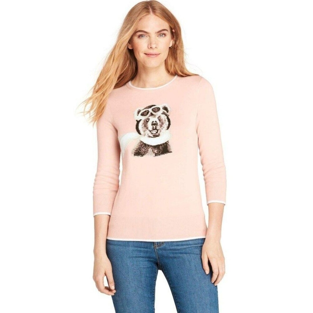 LANDS' END Amelia Bearheart Supima Cotton Sweater